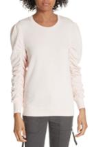 Women's Joie Hencia Ruched Sleeve Pima Cotton Sweatshirt - Pink