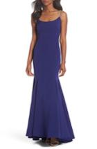 Women's Vince Camuto Laguna Crystal Strap Mermaid Gown - Blue