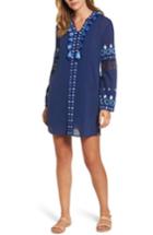 Women's Vineyard Vines Solid Embroidered Cover-up - Blue