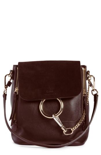 Chloe Small Faye Suede & Leather Backpack - Grey