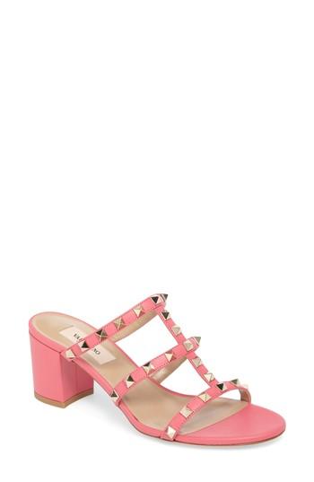 Women's Valentino Garavani Rockstud Slide Sandal Us / 36eu - Pink
