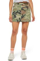 Women's Topshop Camouflage Denim Skirt Us (fits Like 0) - Green