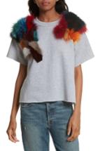 Women's Harvey Faircloth Sweatshirt With Genuine Fox Fur Trim