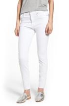 Women's Hudson Jeans Barbara High Waist Raw Hem Ankle Skinny Jeans - White
