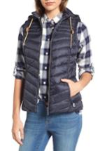 Women's Barbour Lowmoore Quilted Hooded Vest Us / 8 Uk - Blue