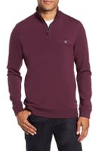Men's Ted Baker London Peper Trim Fit Half Zip Pullover (xl) - Purple