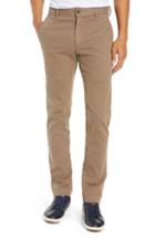 Men's Bugatchi Garment Dye Flat Front Straight Leg Pants - Beige