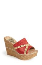Women's Love And Liberty 'margo' Wedge Slide Sandal M - Red