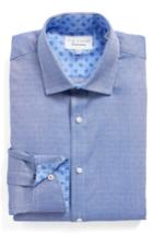 Men's Ted Baker London Jamer Trim Fit Dot Dress Shirt .5 - 34/35 - Blue