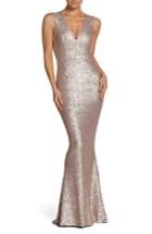 Women's Dress The Population Karina Plunge Mermaid Gown - Pink