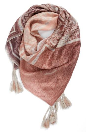Women's Johnny Was Plate Silk Scarf, Size - Beige