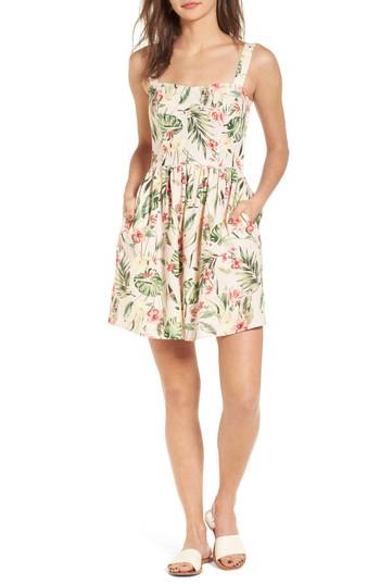 Women's Speechless Tropical Lace Back Minidress - Pink
