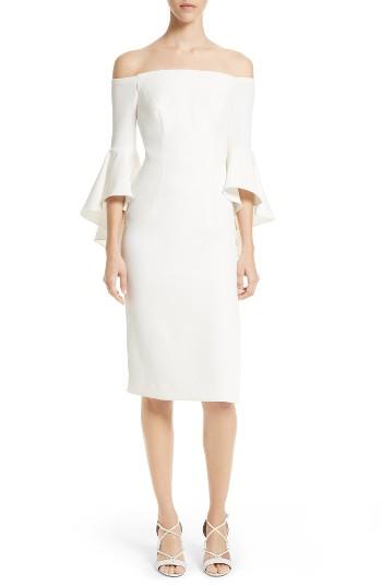 Women's Milly Selena Off The Shoulder Midi Dress - White