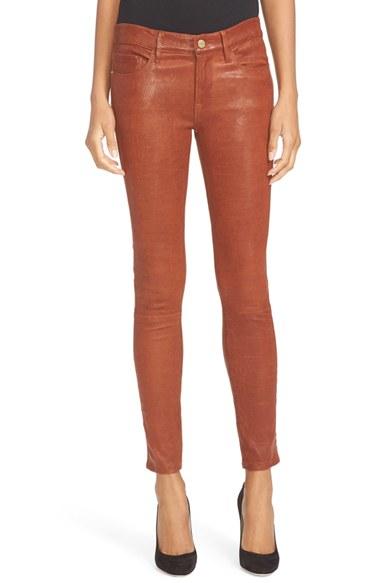 Women's Frame Skinny Leather Pants