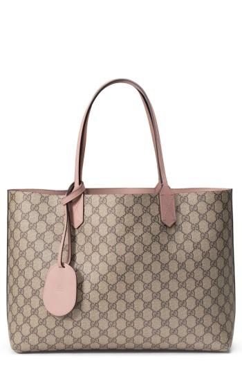 Gucci Medium Turnaround Reversible Leather Tote - Beige