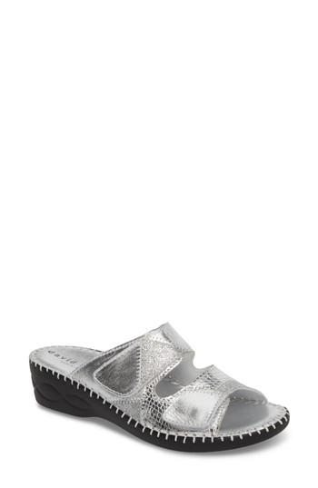 Women's David Tate Flex Slide Sandal W - Metallic