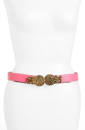 Women's Raina Pina Leather Belt, Size - Pink