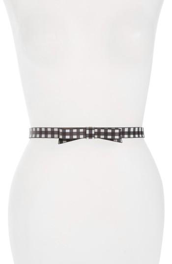 Women's Kate Spade New York Gingham Leather Belt - Black