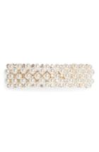 Tasha Crystal & Imitation Pearl Embellished Barrette, Size - Metallic