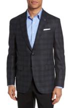 Men's Ted Baker London Konan Trim Fit Plaid Wool Sport Coat L - Grey