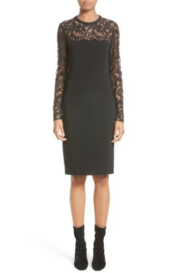 Women's Stella Mccartney Lace Illusion Sheath Dress Us / 40 It - Black