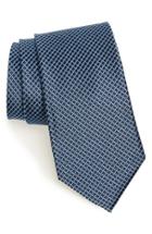 Men's Nordstrom Men's Shop Micro Grid Silk Tie, Size - Blue