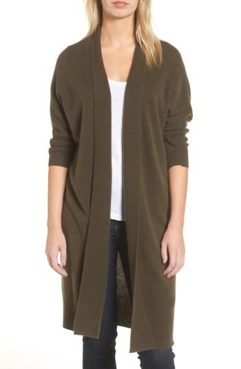 Women's Halogen Essential Cashmere Cardigan, Size - Green