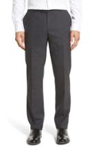 Men's Pal Zileri Flat Front Solid Wool Trousers R Eu - Grey