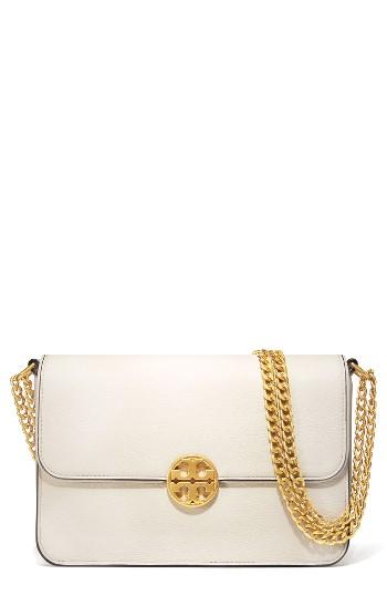Tory Burch Chelsea Leather Shoulder Bag - Ivory