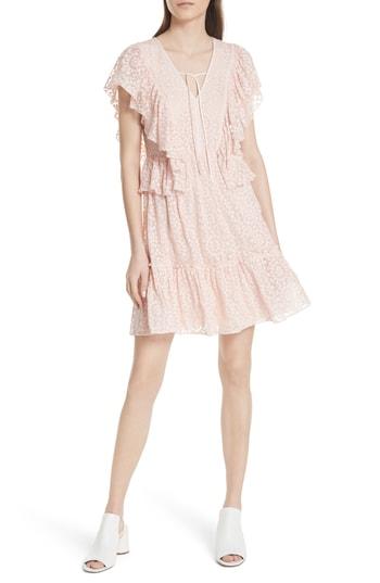 Women's Kate Spade New York Embroidered Silk Chiffon Dress - Pink
