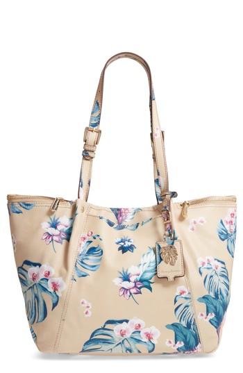 Tommy Bahama St. Lucia Printed Leather Tote - Black