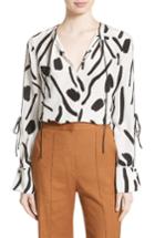 Women's Diane Von Furstenberg Slit Sleeve Silk Blouse