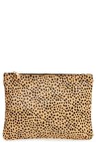 Sole Society 'dolce' Genuine Calf Hair Clutch - Brown