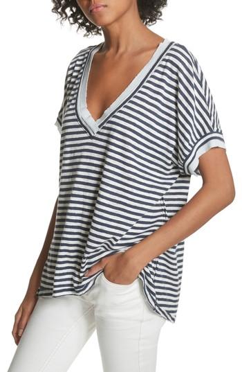 Women's Free People Take Me Stripe Tee - Blue