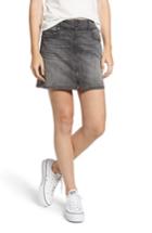 Women's Sp Black Zip Front Denim Miniskirt - Grey