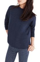 Women's Madewell Mock Neck Boxy Pullover, Size - Blue