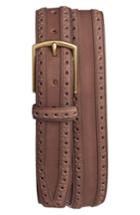 Men's Cole Haan Brogue Nubuck Leather Belt - Java