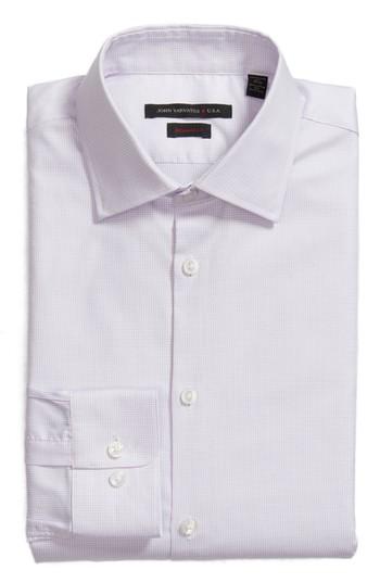 Men's John Varvatos Star Usa Regular Fit Stretch Check Dress Shirt .5r - Purple