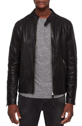 Men's Allsaints Cora Leather Jacket - Black