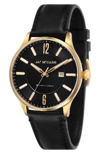 Men's James Mccabe New Belfast Slim Leather Strap Watch, 44mm