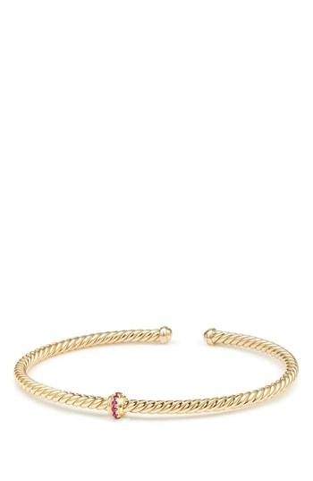 Women's David Yurman Renaissance Center Station Bracelet With Diamonds In 18k Gold, 3mm