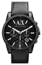 Men's Ax Armani Exchange Chronograph Leather Strap Watch