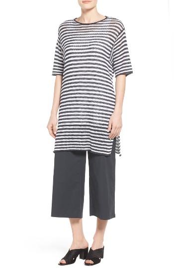 Women's Eileen Fisher Organic Linen Stripe Knit Tunic