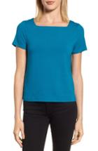 Women's Eileen Fisher Square Neck Jersey Top - Blue/green