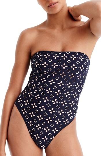 Women's J.crew Crochet One-piece Swimsuit - Black