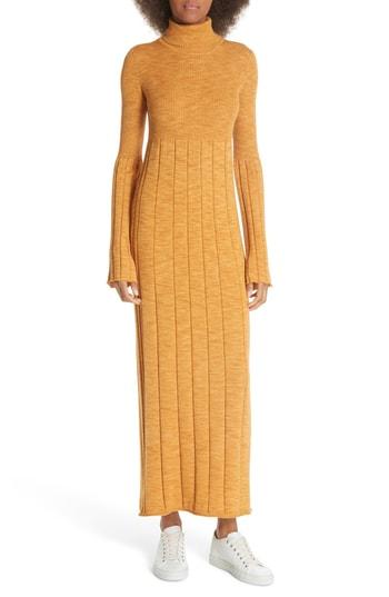 Women's Elizabeth And James Clementine Ribbed Space Dye Wool Dress - Yellow