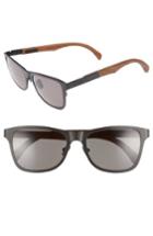 Men's Shwood 'canby' 54mm Titanium & Wood Sunglasses - Black/ Walnut/ G15