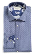 Men's Ted Baker London Endurance Trim Fit Dress Shirt 32/33 - Blue