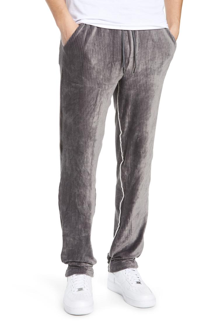 Men's Native Youth Ribbed Slim Fit Track Pants - Grey
