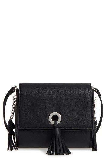 Street Level Faux Leather Crossbody Bag - Black